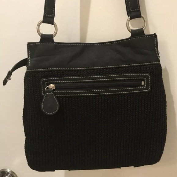 The Sak Black Crochet Leather Trim Crossbody Bag - Picture 2 of 7